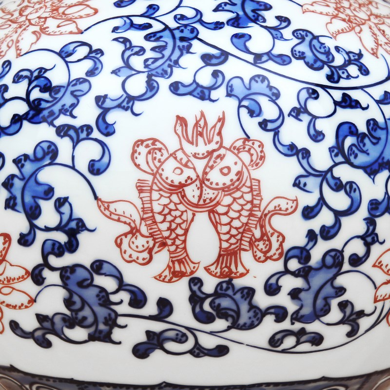 傲世景德镇陶瓷花瓶仿古手绘青花瓷摆件复古客厅落地装饰品瓷器