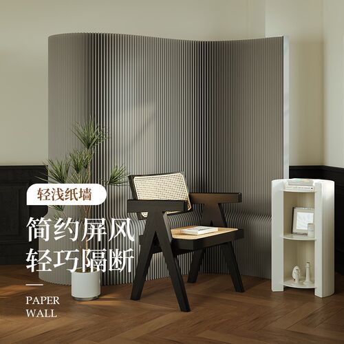 十八纸轻浅屏风隔断栅栏围栏可折叠移动墙纸玄关客厅房间背景墙