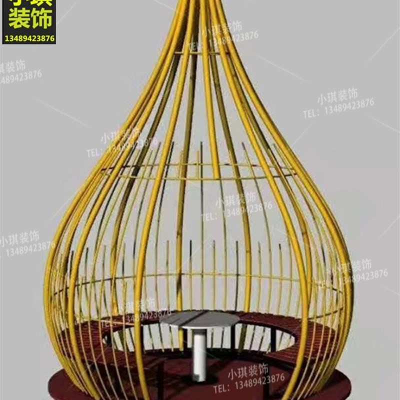 铁艺户外公园特大号鸟笼大型餐厅广场婚庆摆设落地装饰鸟笼卡座