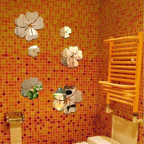 3d镜面亚克力立体墙贴木槿花客厅卧室电视背景墙浴室自沾吊顶装饰
