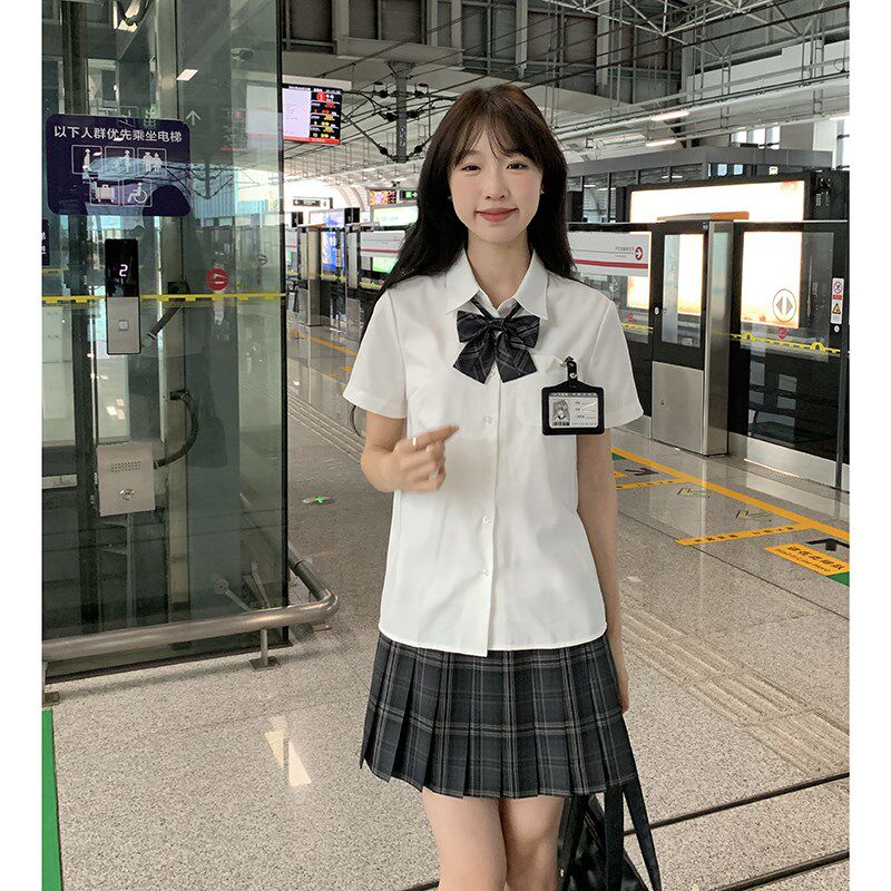 东京岁时记JK制服套装基础款夏季百搭学院风短袖衬衫百褶裙两件套