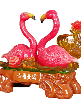 幸福美满火焰鸟摆件婚房客厅创意装修摆设送闺蜜结婚礼物新婚礼品
