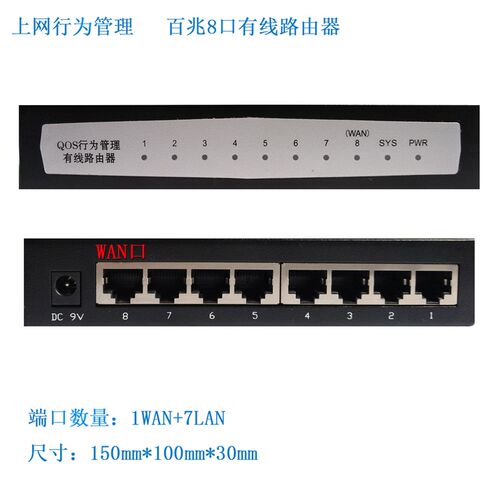 全新铁壳塑料壳 智能QOS限速 上网行为管理 5口8口11口有线路由器