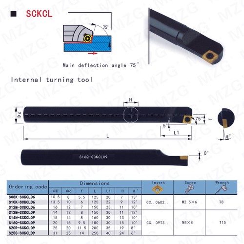 MZG数控车床内孔粗车刀杆S08K S10K S12M S16Q-SCKCR09 SCKCL0609