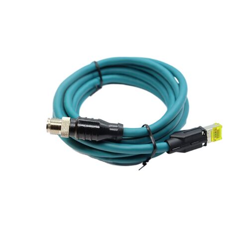 连接器M12-4芯5芯8芯转RJ45网络头传感器连接线 以太网线2米