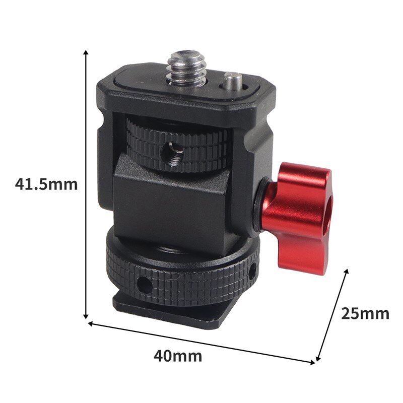 适用GOPRO13蜗牛云台1/4阿莱定位转冷靴座转3/8螺孔监视器支架
