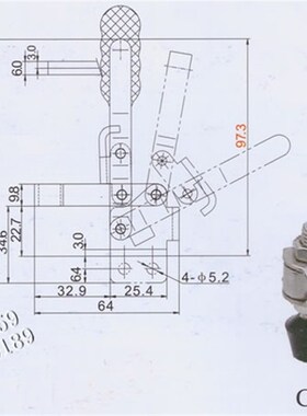 嘉刚快速夹具CH-12050-U 12055-U 12050-USS 12075 12085夹钳肘夹