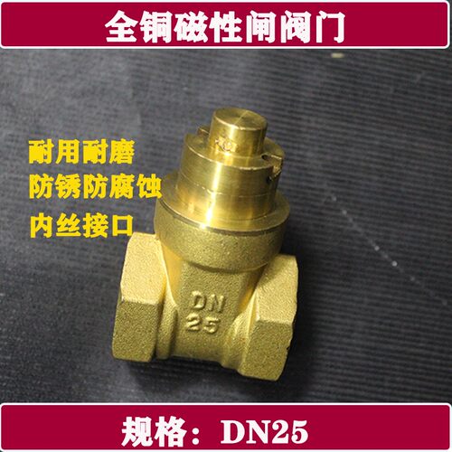 阀门开关黄铜磁性锁闭阀门自来水表前暖气防盗 闸阀4分6DN15圆柱