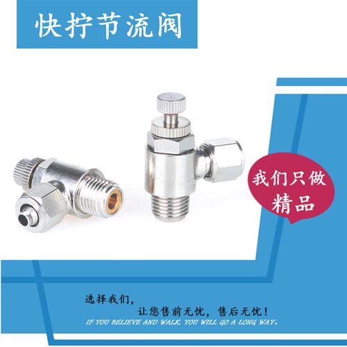 快拧PU管尼龙管接头调速阀锁母节流阀金属调节阀SL6-01 6-M5 8-02