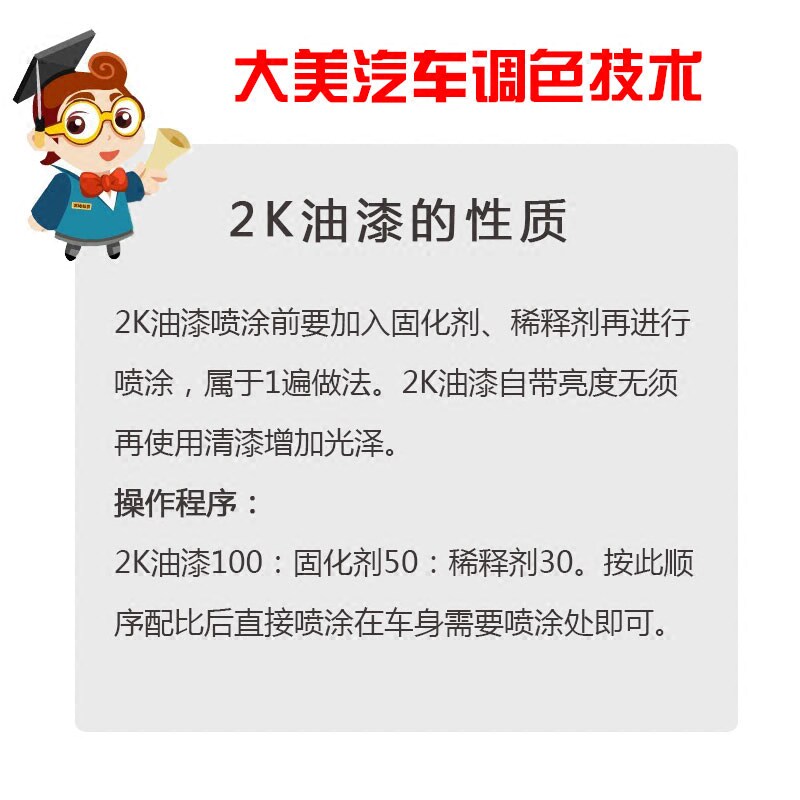 促销汽车油漆2K色母 喷漆烤漆辅料电脑调漆白黑红橙黄绿蓝紫色