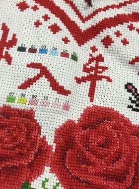 纯手工十字绣成品幸福一帆风顺一路平安汽车骨头枕抱枕靠枕包邮