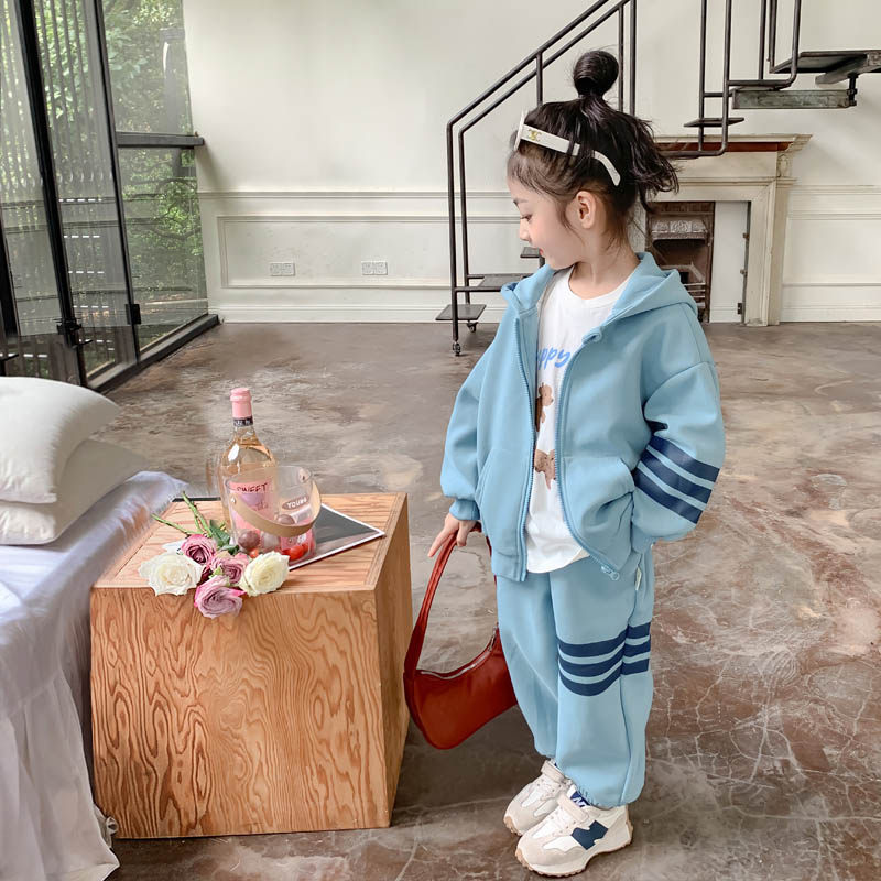 女童春季套装2024新款卫衣外套儿童时髦洋气小女孩休闲春装两件套