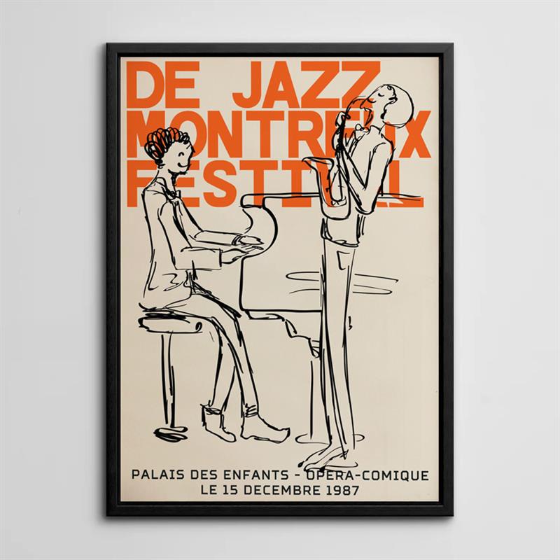 装饰画有框画挂画欧洲爵士乐音乐节海报JAZZ酒吧复古怀旧