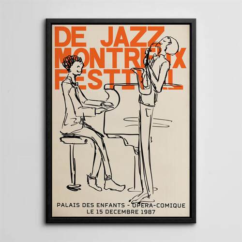 装饰画有框画挂画欧洲爵士乐音乐节海报JAZZ酒吧复古怀旧
