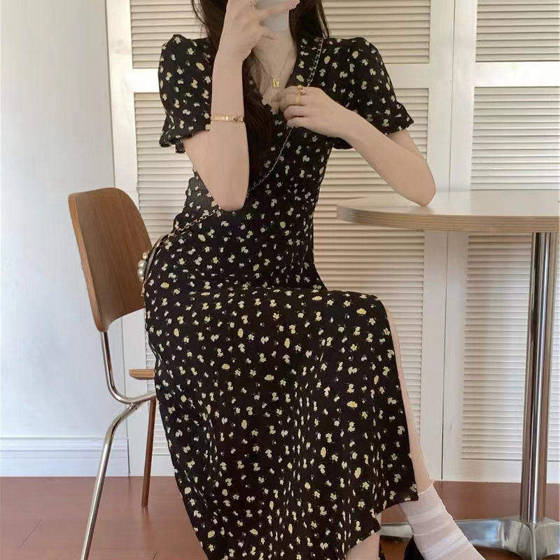 夏季仙女长裙法式赫本气