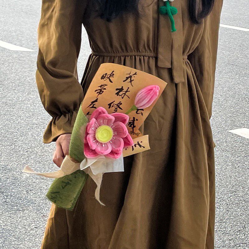 成品扭扭荷花diy花束手工成品荷叶莲花女朋友闺蜜生日礼物教师节