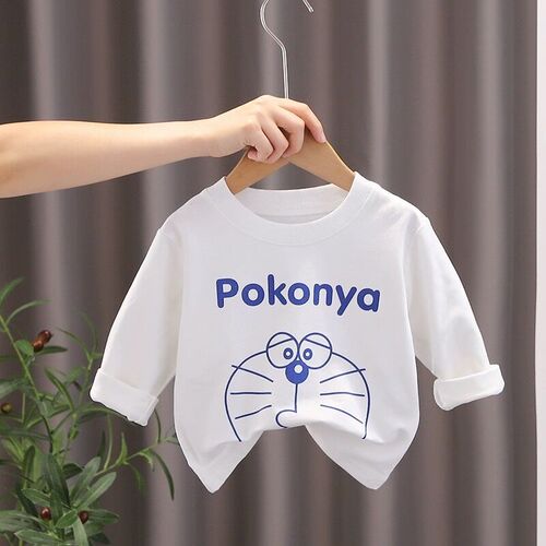 宝宝打底衫春秋新款婴儿t恤小童洋气白色内搭男女童儿童圆领上衣