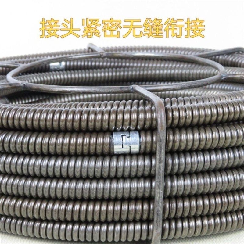 16mm加粗疏通机弹簧 加硬通水管钢丝 无缝隙疏通工具