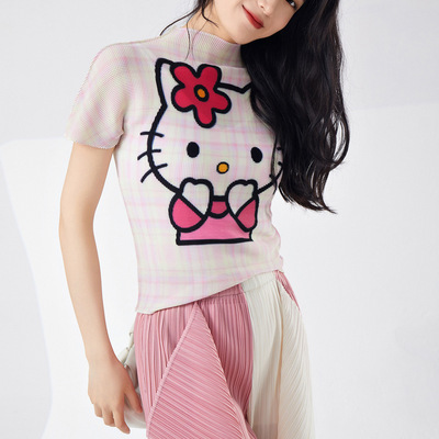 三宅热卖女式t恤HelloKitty猫可爱甜美修身显瘦时尚百搭短袖上衣
