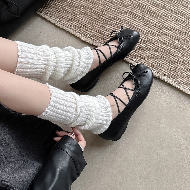 巨软牛皮蝴蝶结芭蕾平底鞋春季大圆头真皮交叉带玛丽珍单鞋女