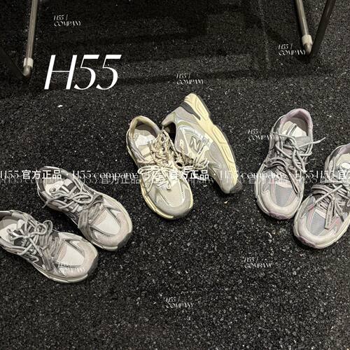 【现货】H55女鞋-首尔女高丨26韩版复古透气慢跑鞋4.5cm63-3153