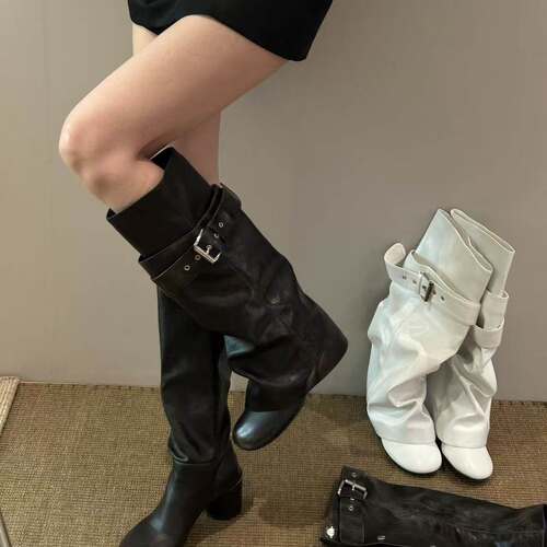 双筒可拆卸大腿围显腿细女靴