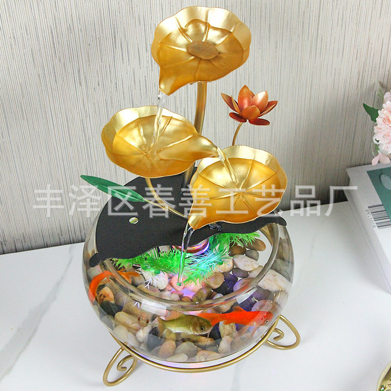 循环流水摆件源头工厂桌面喷泉流水鱼缸铁艺室内家居装饰品