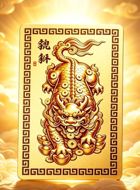 貔貅金卡本命年护身卡男女通用中国风招财进宝聚财好运随身卡片