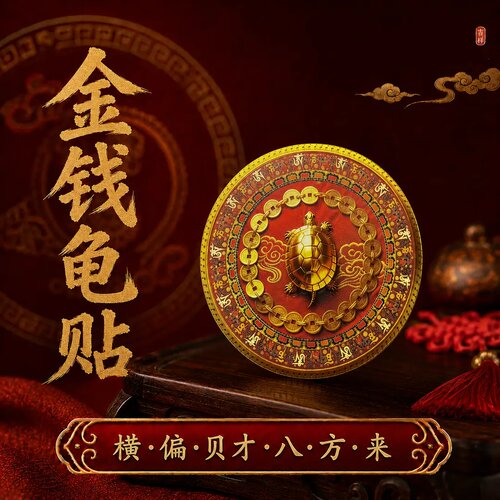 金钱龟贴金龟装饰贴画西墙鱼缸背景立体鞋柜贴解决开门见鞋柜梓晏