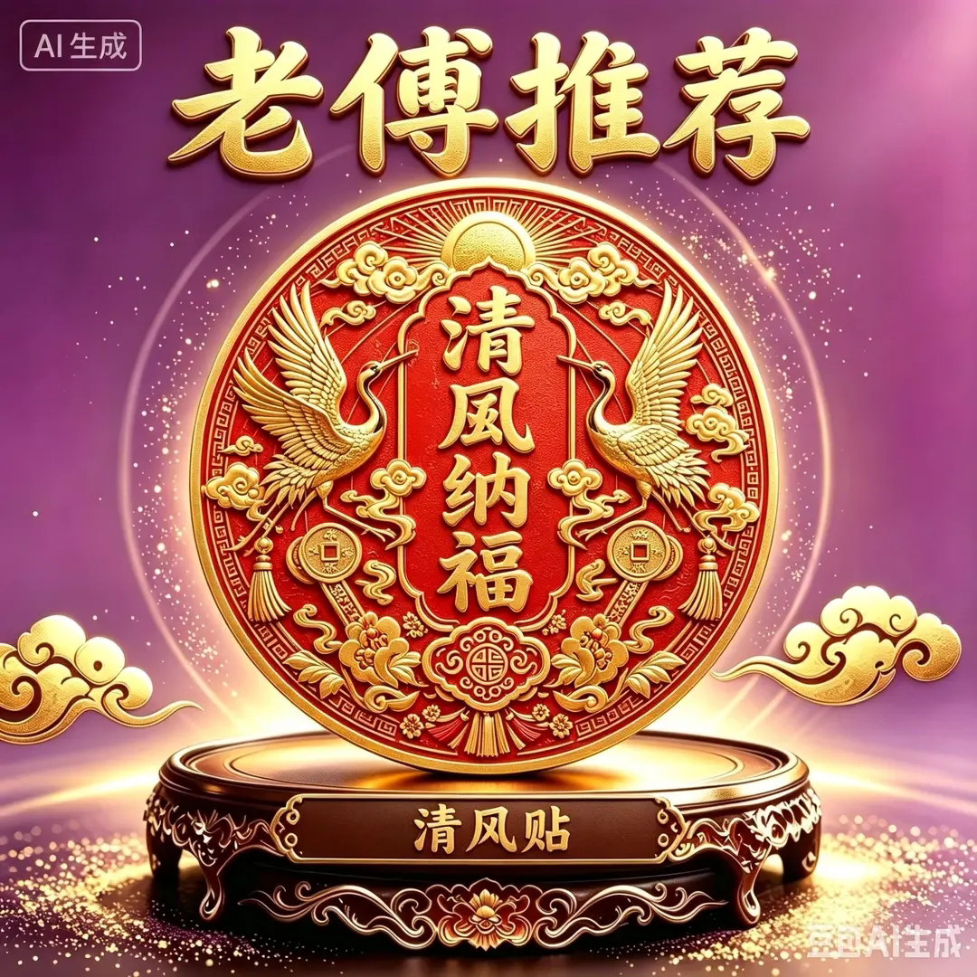 老傅推荐清風纳福门贴门和窗相对窗户贴香薰贴金属贴纸居家装饰贴