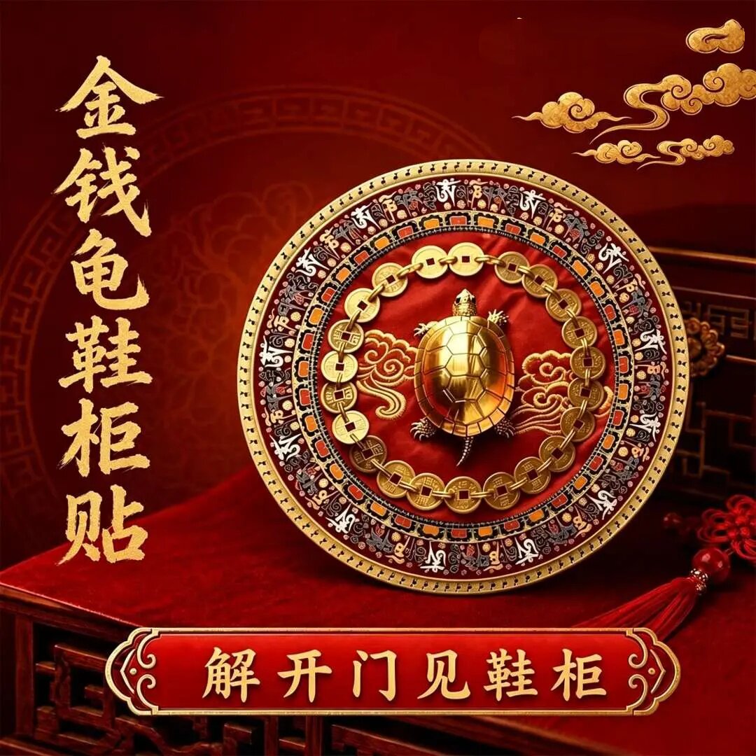 金钱龟鞋柜贴解决开门见鞋柜化污为财卫生间净秽摆件大门对门雅居图片