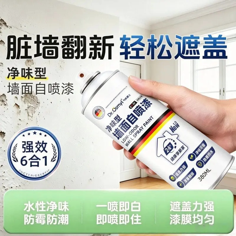 德国柏林博士研究院墙面自喷漆墙面翻新遮盖霉渍涂鸦黄痕水性漆
