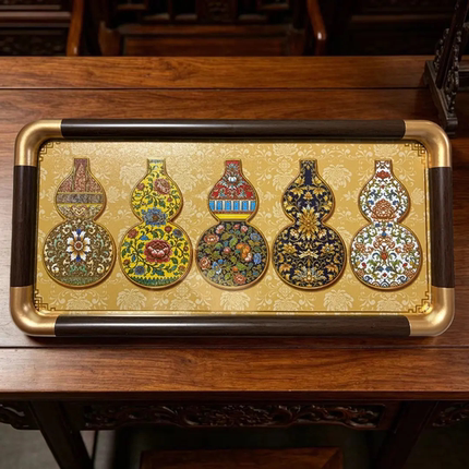 新中式葫芦福禄肌理立体装饰摆画餐厅书房茶室床头摆台相框画年华