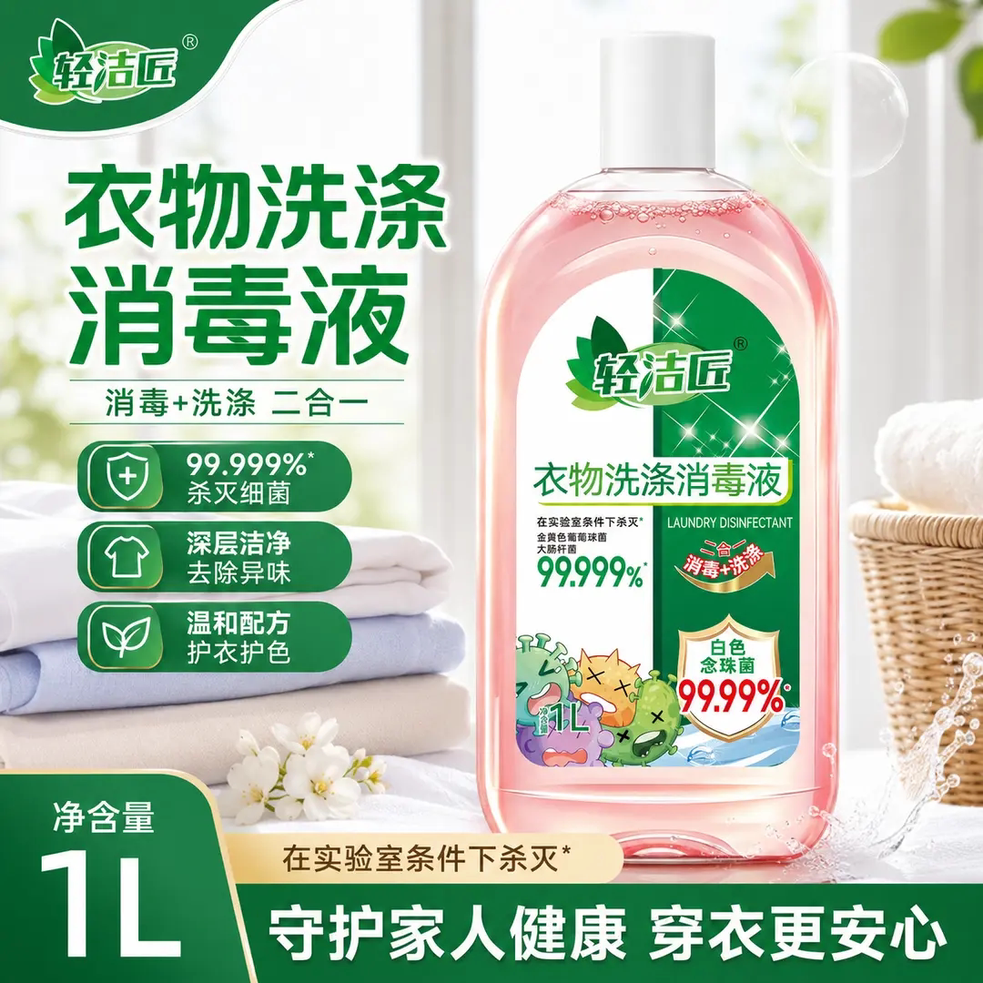 轻洁匠衣物洗涤消毒液家用衣服床单被褥杀菌内衣裤混洗清洁消毒水