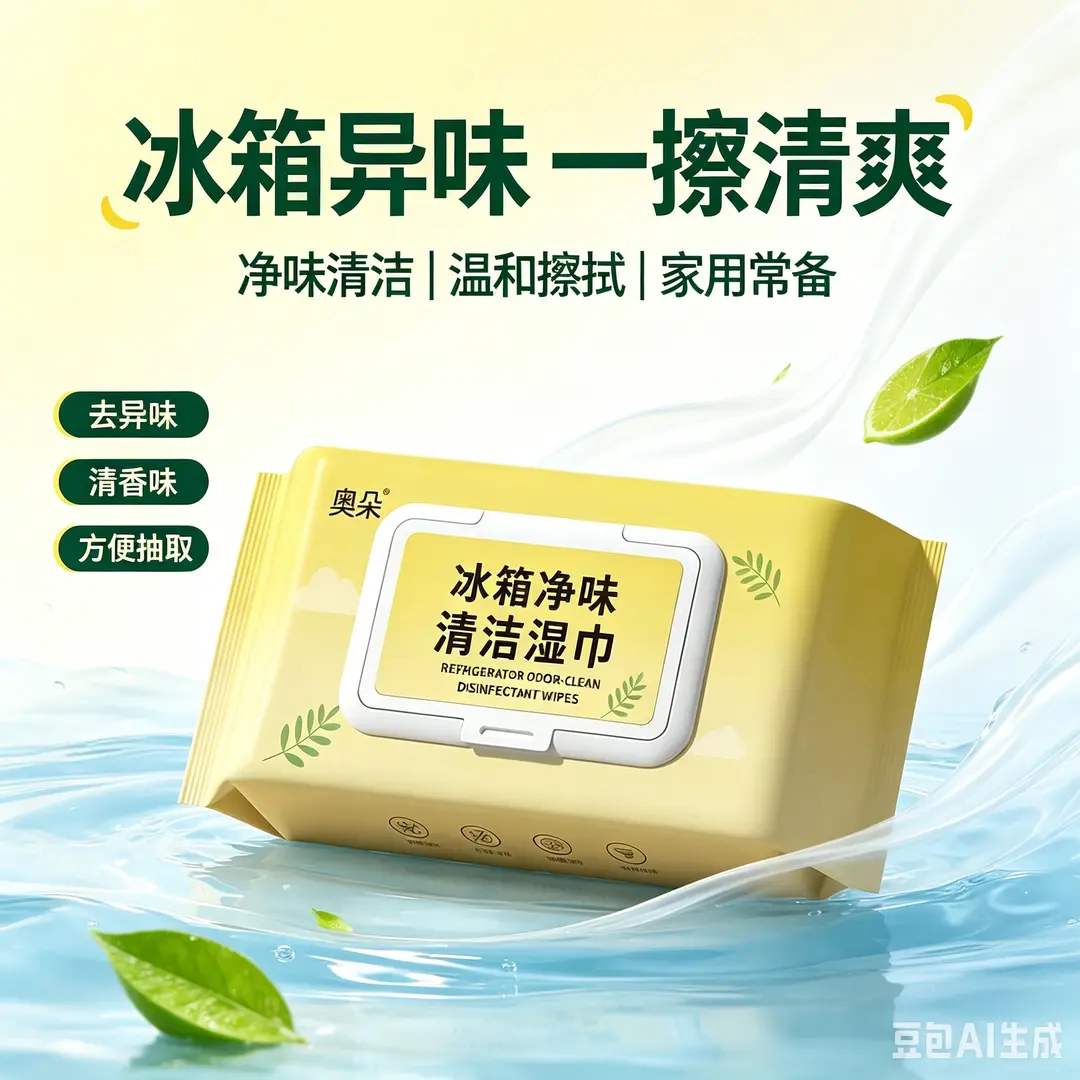 奥朵冰箱净味清洁湿巾家用厨房电器去油污渍除异味多用途湿巾纸