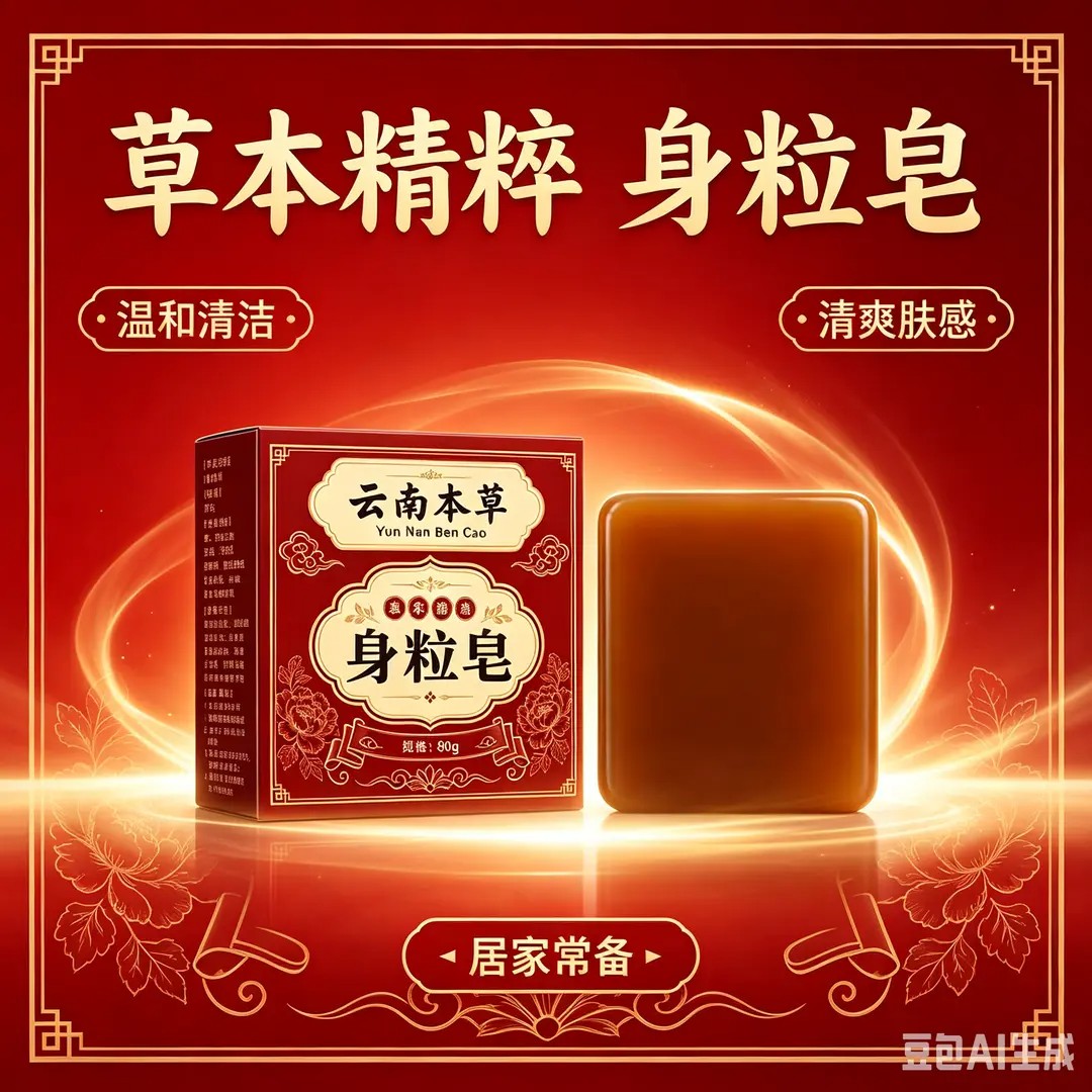 云南本草身粒皂草本精粹温和清洁控油清爽沐浴手工皂身体护理皂