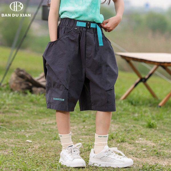 亲子装女童裤子夏季薄款休闲裤2024新款女孩中大童夏季五分工装裤