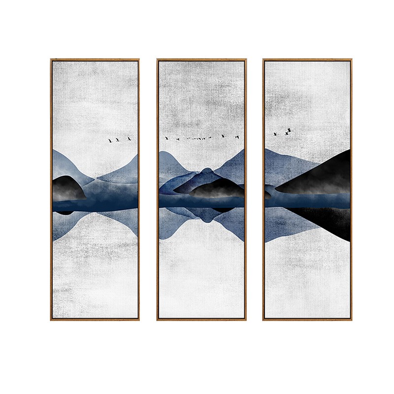 抽象山水新中式装饰画水墨画客厅玄关走廊挂画餐厅壁画茶室有框画
