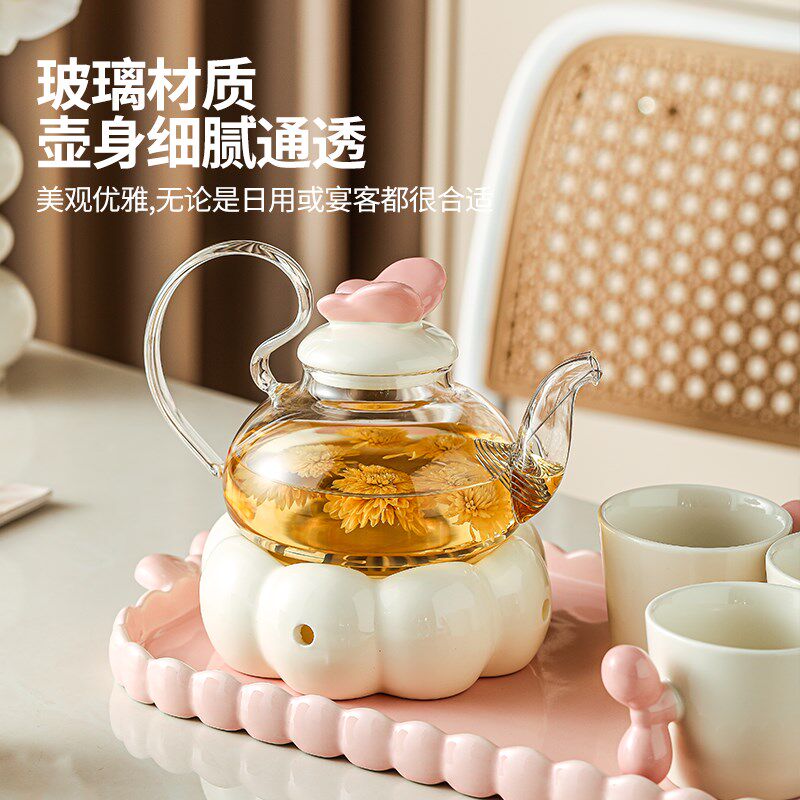 高颜值茶具套装2024新款花茶壶杯具套装家用养生壶煮茶壶水杯套装