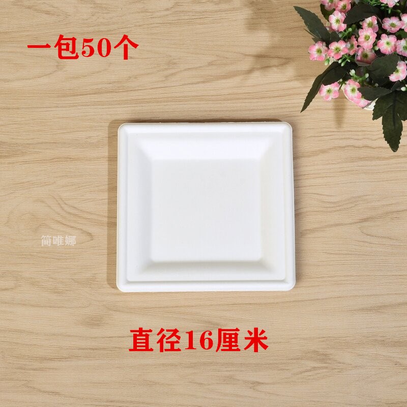 纸盘一次性环保餐具加厚可降解幼儿画画手工方盘烧烤野餐盘纸餐盘