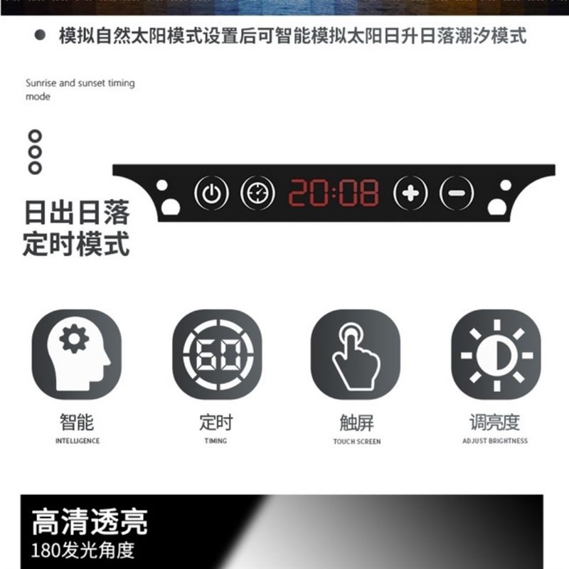 VLEN新款C-WRGB全光谱专业防水水草灯定时开关日出日落水陆支架灯
