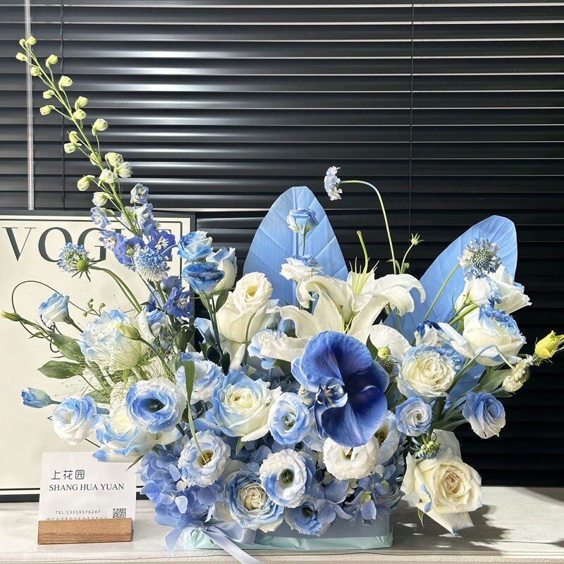 演讲台花主持司仪台花签到花年会桌花粉色系宴会庆典商务会议立式