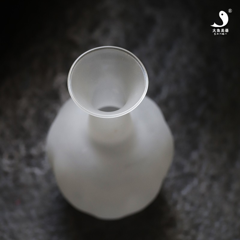 大鱼美器 磨砂玻璃南瓜瓶 茶席花瓶加厚玻璃瓶子小号瓶花花艺花器