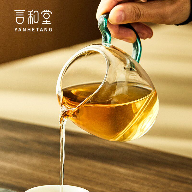 言和堂玻璃公道杯家用单个大容量公杯大号分茶器功夫茶具零配茶海