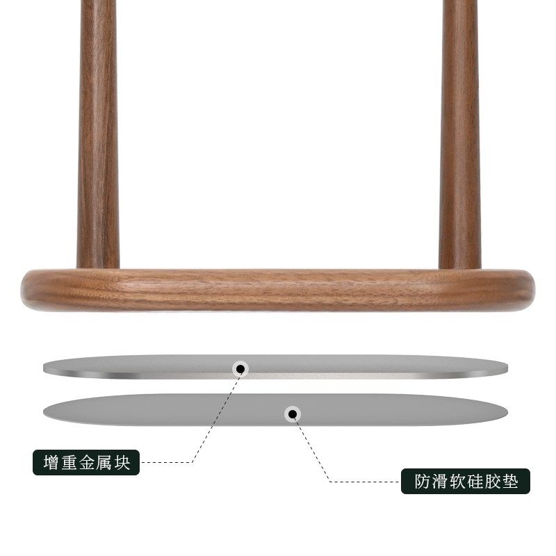 实木双托耳机支架北美胡桃木头戴式耳机双挂架木质耳机收纳展示架