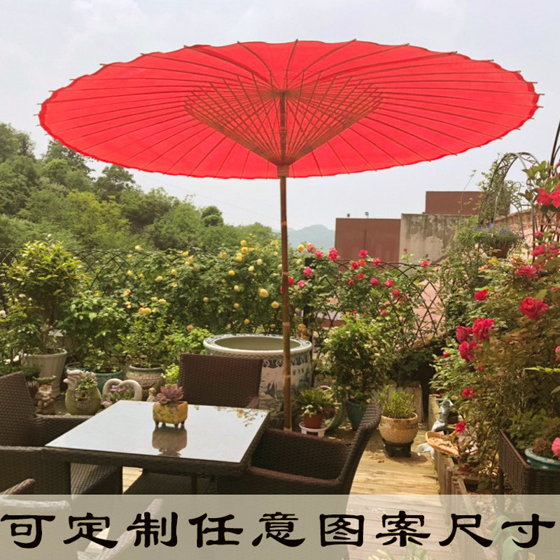 围炉煮茶中式大型油纸伞古风防雨遮阳大号伞户外花园庭院大伞阳台图片