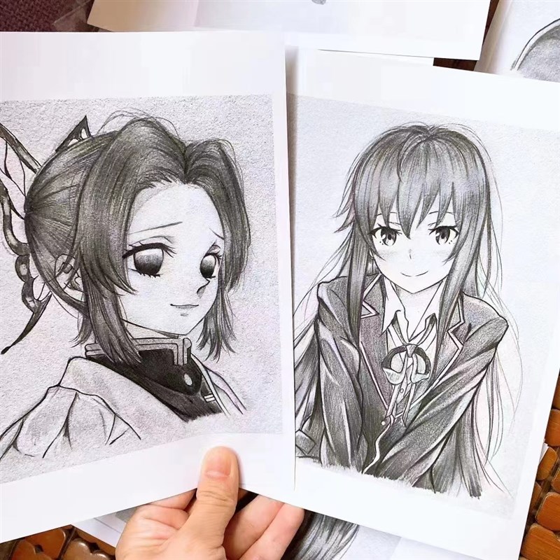 【动漫人物素描】画室儿童美术少儿日韩卡通人物素描铅笔画临摹卡