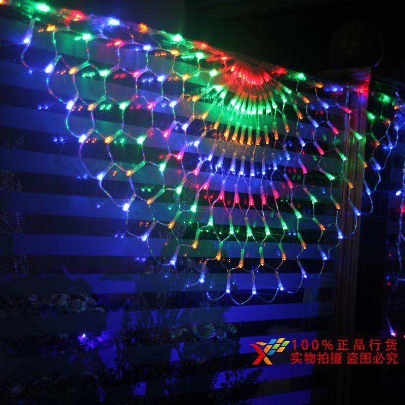 led小彩灯闪灯串灯满天星星灯庭院装饰孔雀屏网灯布幔挂灯凤尾灯