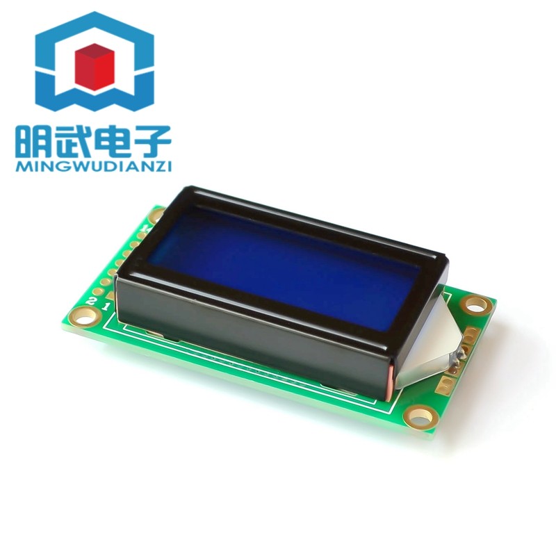 0802A LCD液晶屏 字符型液晶屏 8*2行 液晶显示模块 蓝屏 - 实物图