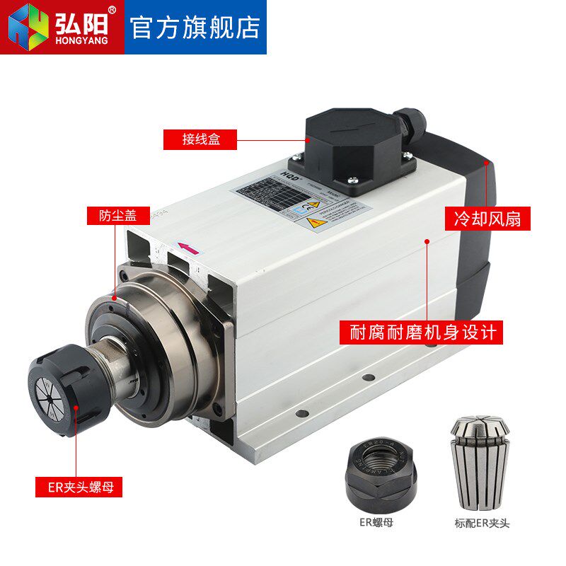 HQD前程木工风冷雕刻机主轴配贝士德变频器套装1.5/2.2/3.5/4.5kw
